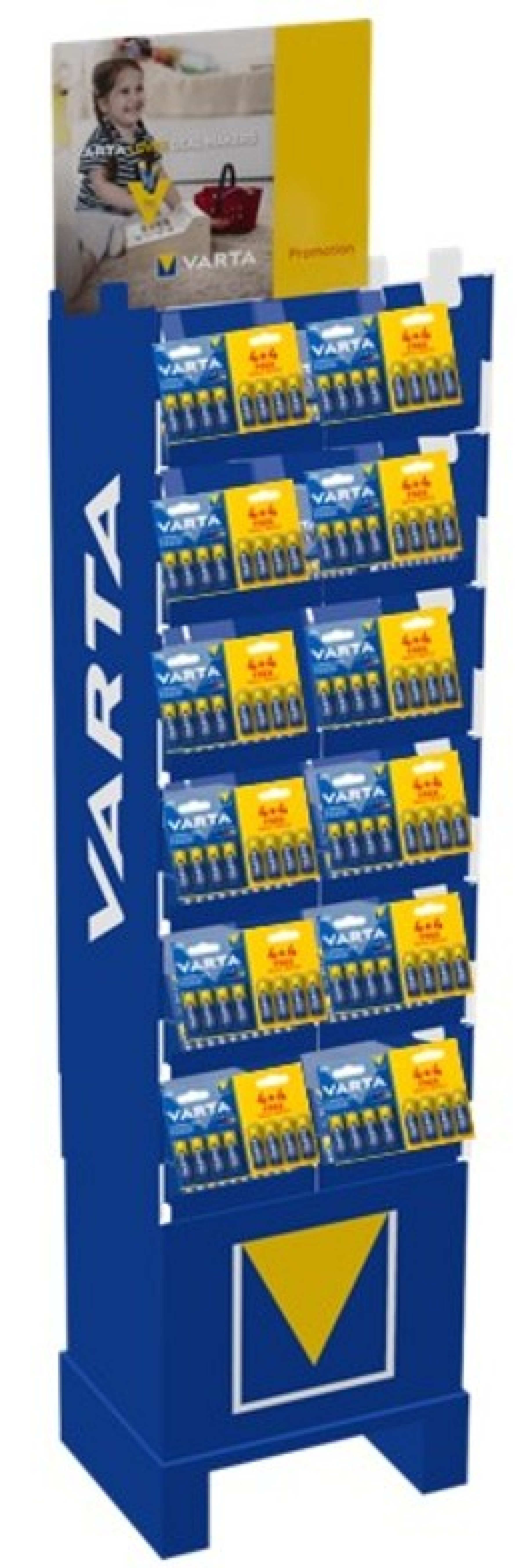 Varta Longlife Floor Stand Display Unit AA & AAA Packs of 4+4